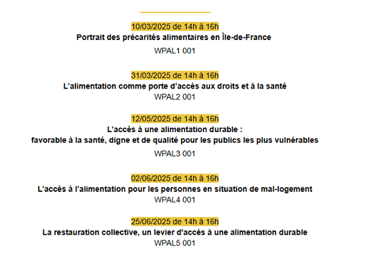 Webinaires ANSA précarités alimentaires 2025